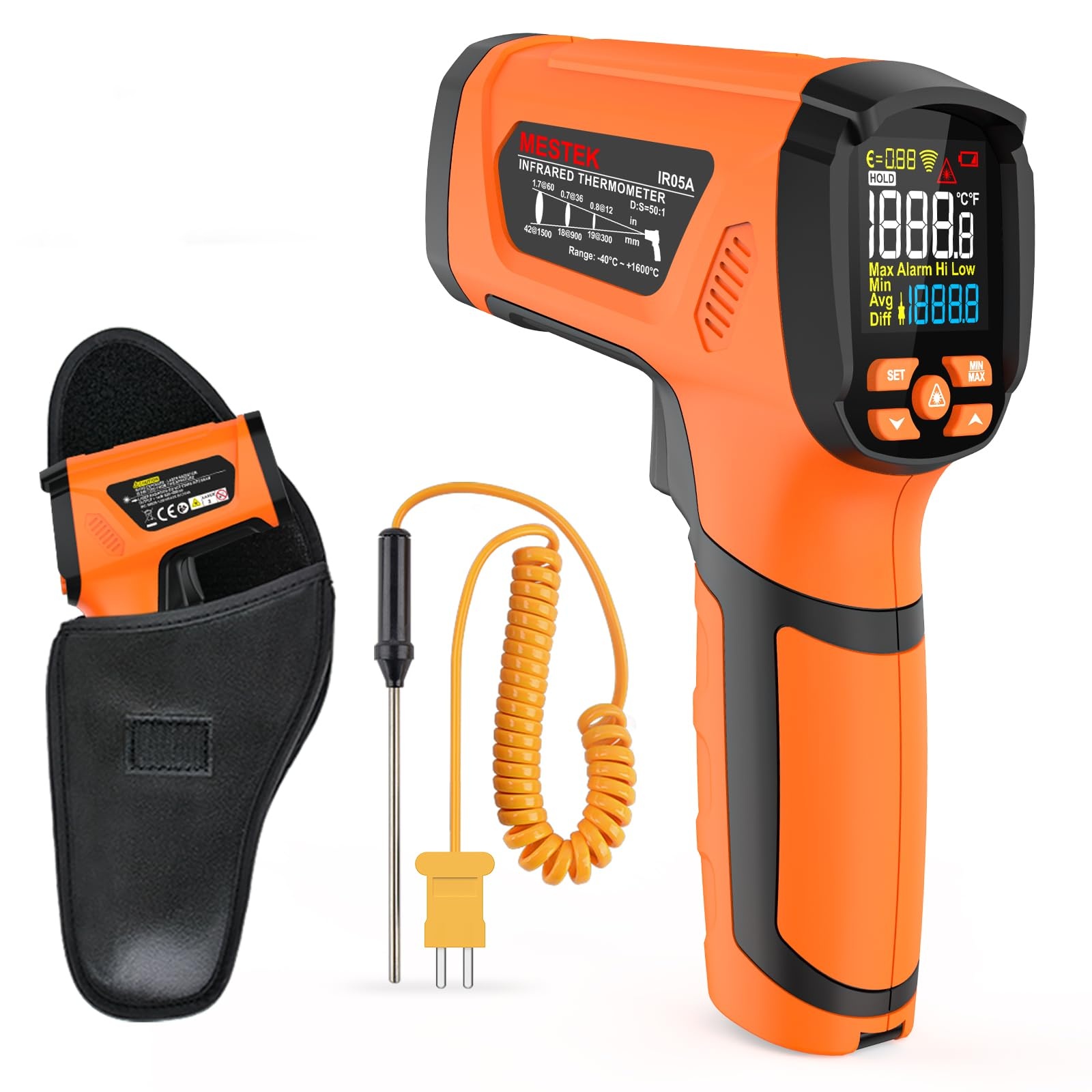 Industrial Laser Thermometer - LCD Industriële Thermometer Infraroodthermometer -50 ~