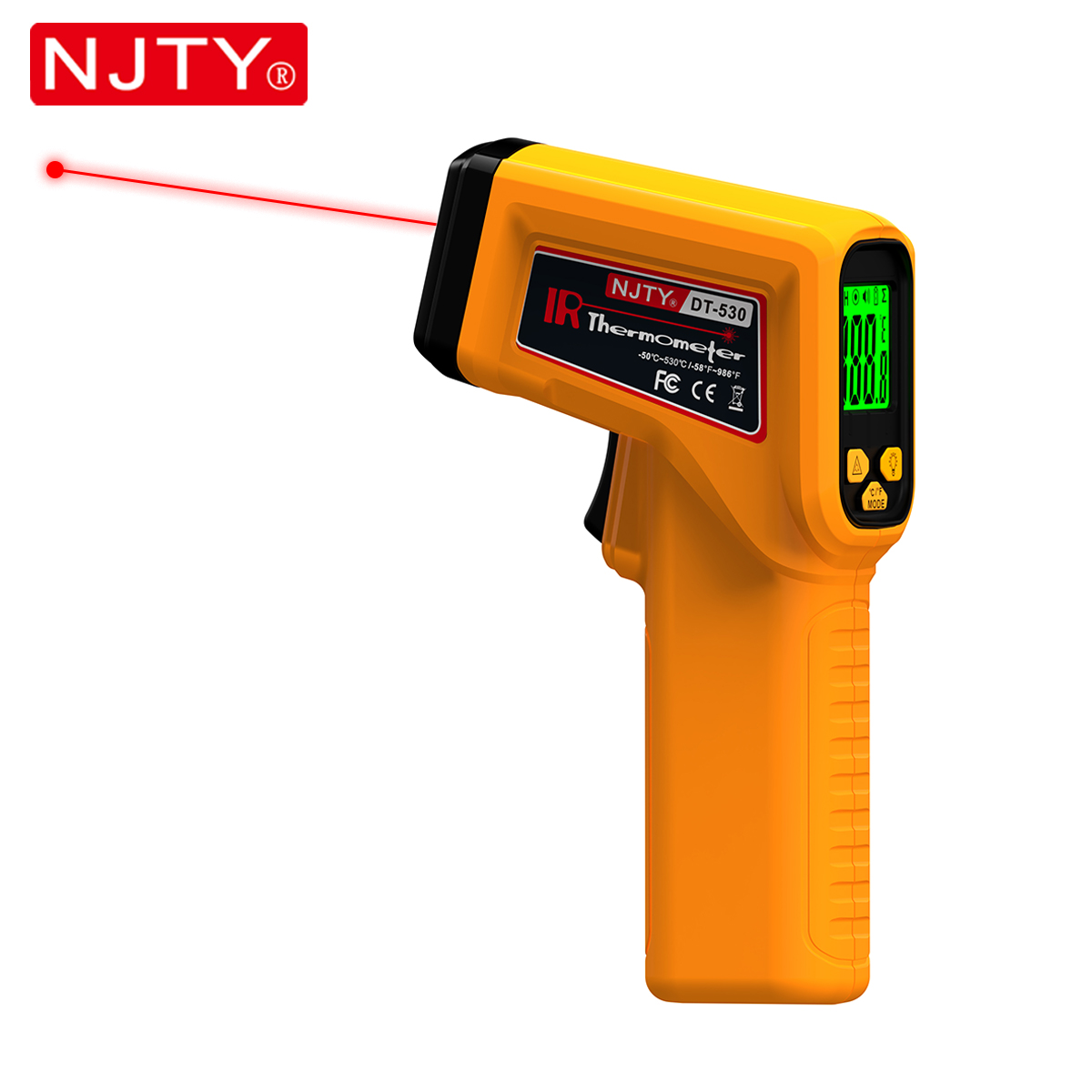 Industrial Laser Thermometer Gun - NJTY Infraroodthermometer Laser Contactloos temperatuurpistool Industrieel
