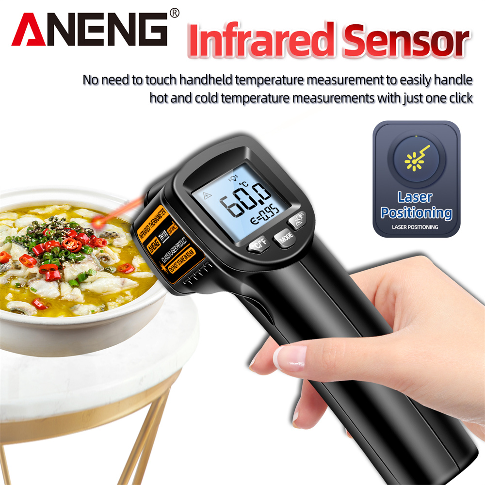 Industrial Laser Thermometer Gun - Infraroodlaserthermometer Industrieel temperatuurpistool ANENG TH103 Digitaal