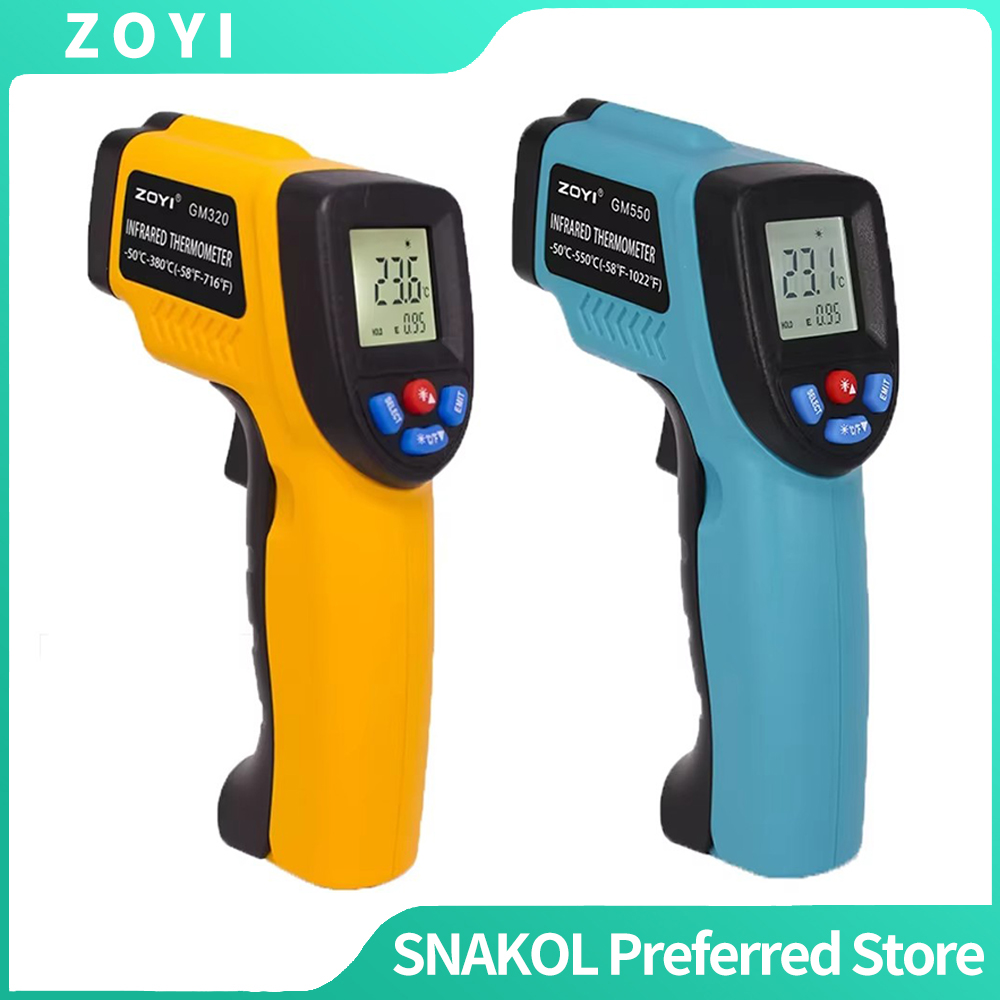 Industrial Laser Thermometer - Digitale infraroodthermometer Contactloos temperatuurpistool LCD-achtergrondverlichting temperatuurmeter