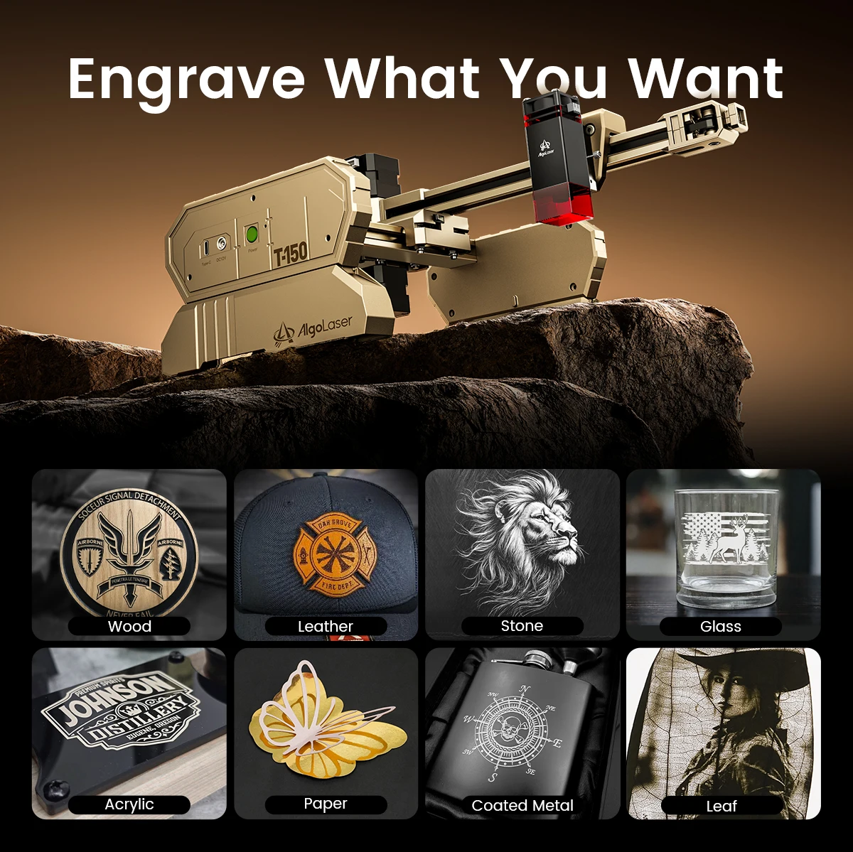 Industrial Laser Etching Machine - Algolaser T150 Cantilever Lasergraveermachine Draagbare Snij-