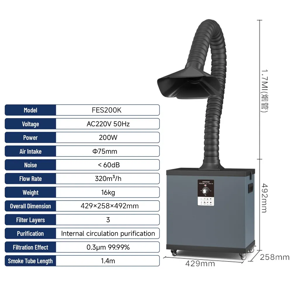 Industrial Laser Equipment - KNOKOO 200W Industriële Stoffilter Laserlassen Solderen