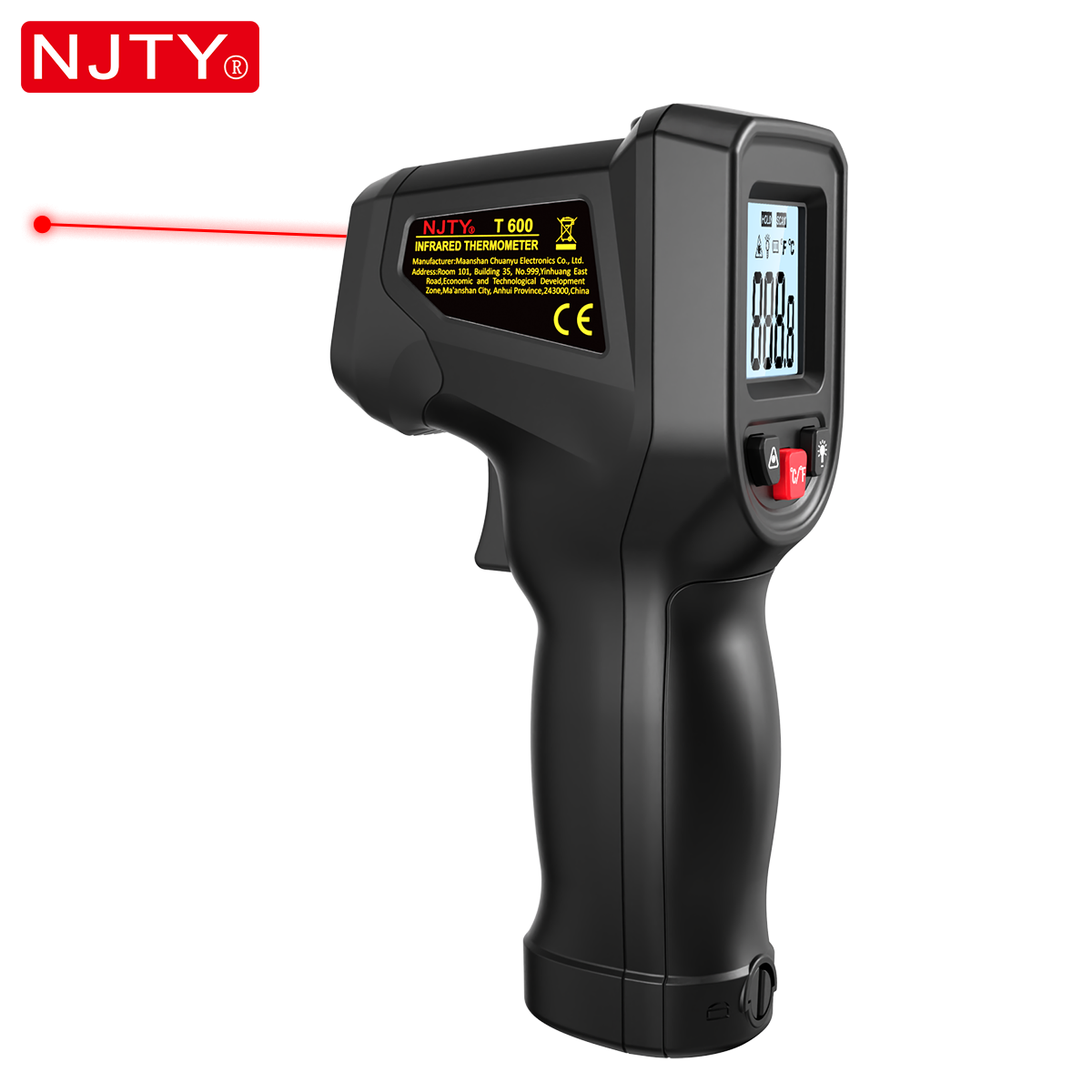 Industrial Laser Thermometer Gun - NJTY T600 Infraroodthermometerpistool Contactloos -58 °