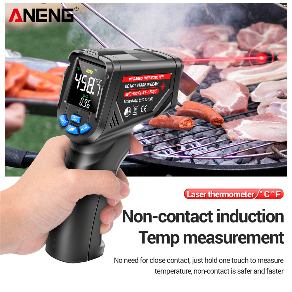 Industrial Laser Thermometer Gun - ANENG TH05 Infraroodthermometer Digitaal Contactloos -20~650