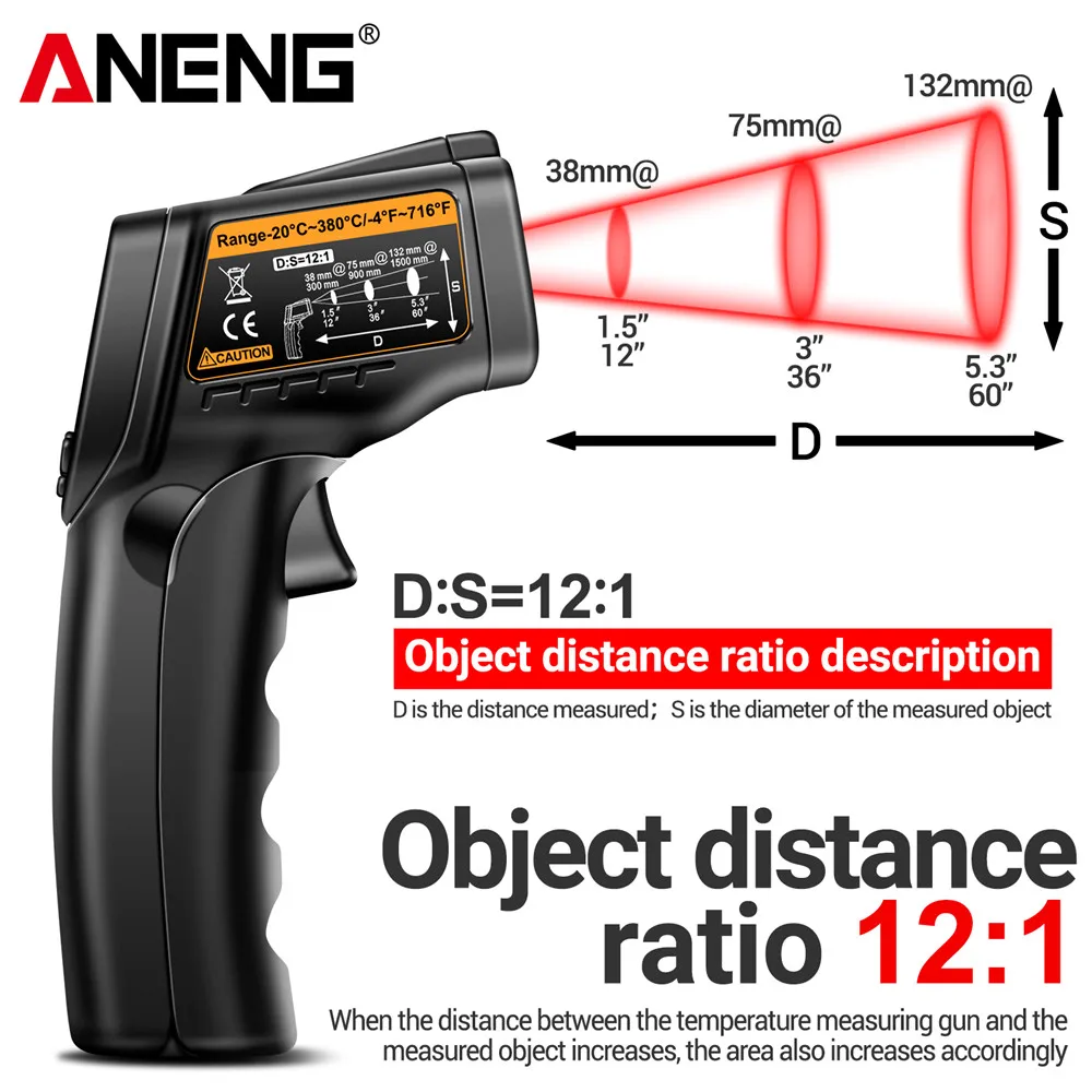 Infrarood laser-temperatuurmet - Industrial Laser Thermometer Gun recensie en prijs