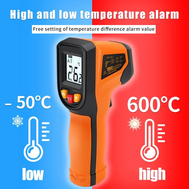 T400 T600 Digitale infraroodth - Industrial Laser Thermometer Gun recensie en prijs