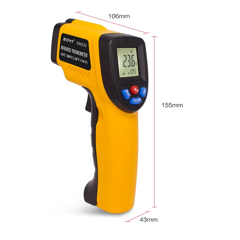 Digitale infraroodthermometer  - Industrial Laser Thermometer recensie en prijs