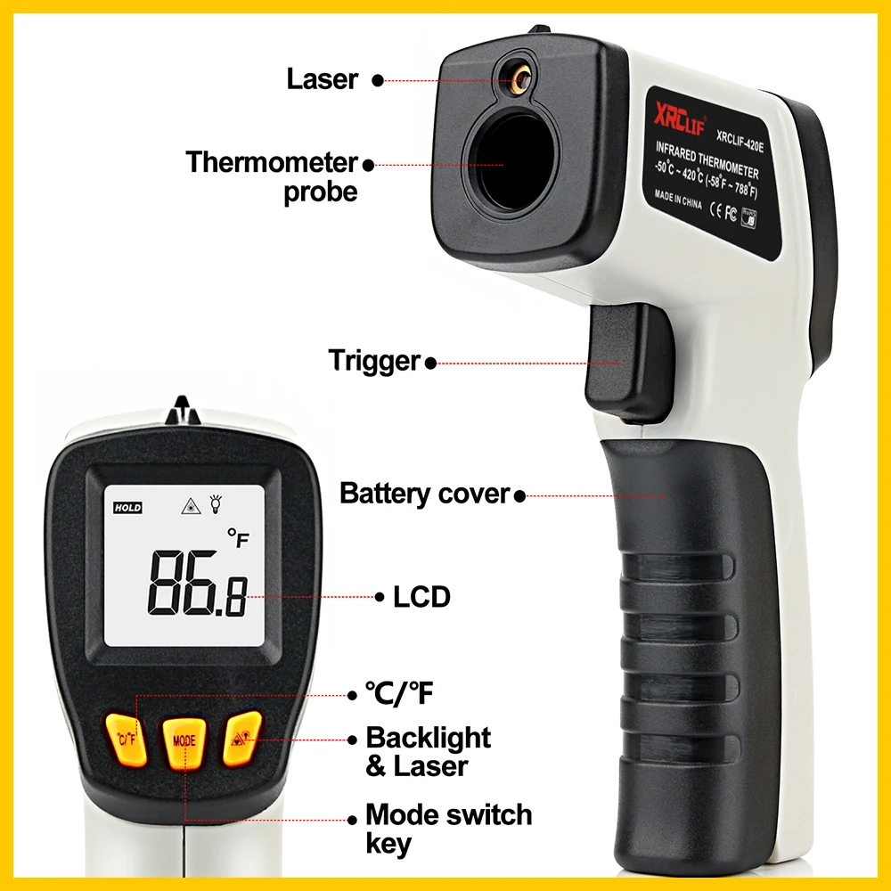 XRCLIF Infraroodthermometer Co - Industrial Laser Temperature recensie en prijs