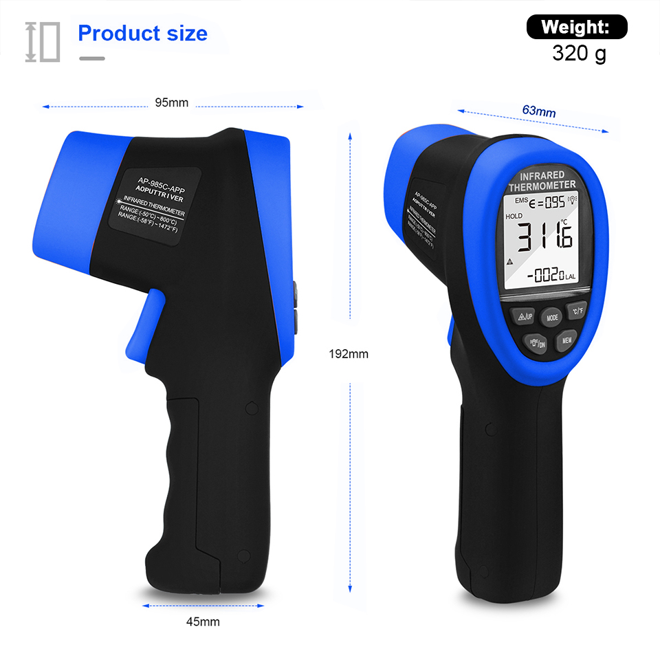 Infraroodthermometer, digitaal - Industrial Laser Measuring Device recensie en prijs